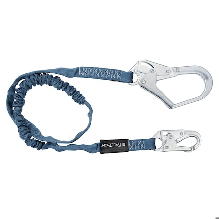 Falltech Internal Shock Absorbing Lanyard, 310 lb Load Capacity, 6 ft L, Polyester Line, 1 Legs, Rebar Hook A 82593